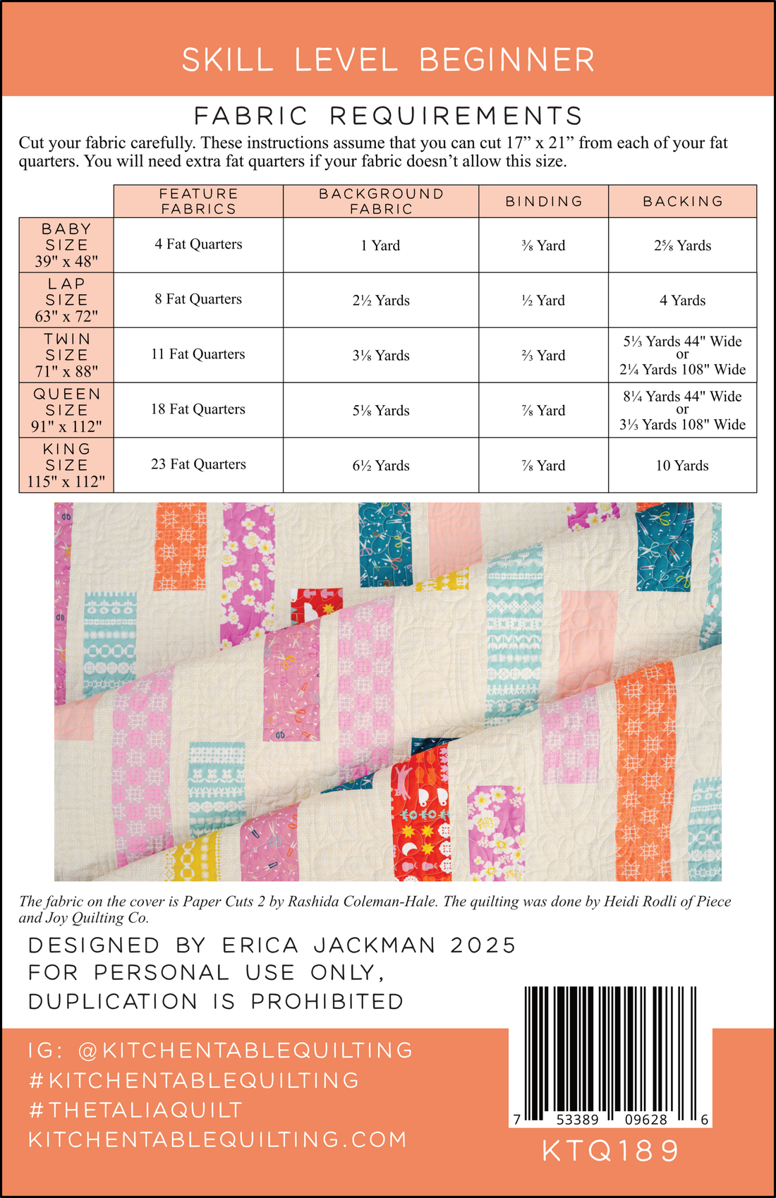 KTQ 189 The Talia Quilt