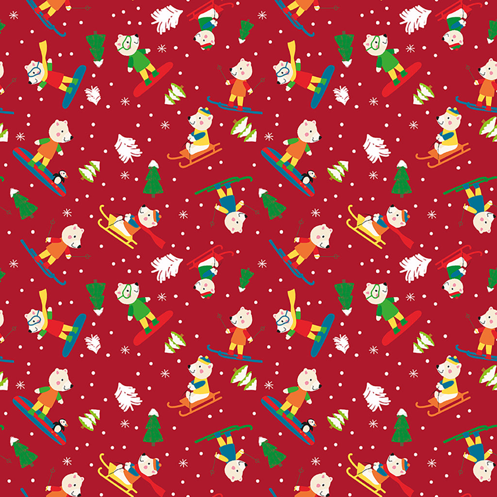 Snow Fun - Y3594-82 Red - Polar Bears