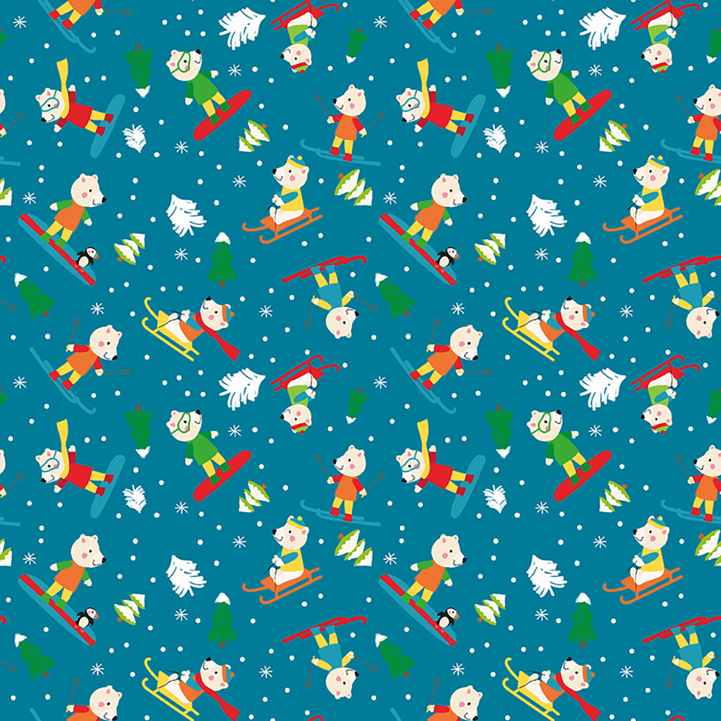 Snow Fun - Y3594-99 Dark Sky - Polar Bears