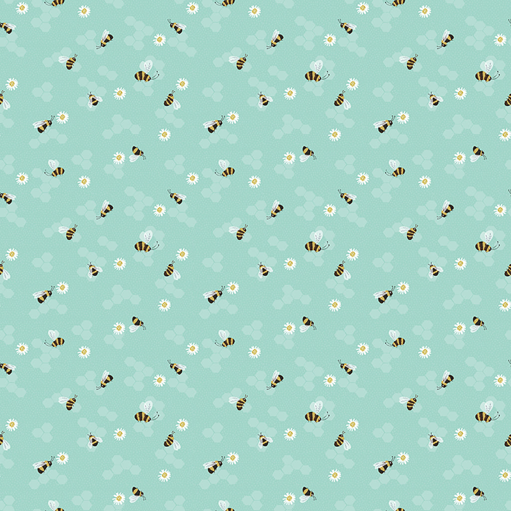 Springtime - Y3774-103 Light Teal - Pollinators