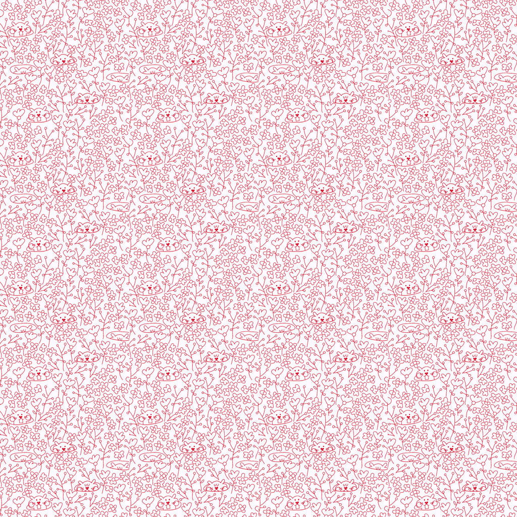 Hello Spring - Y4278-4 Light Red - Linework