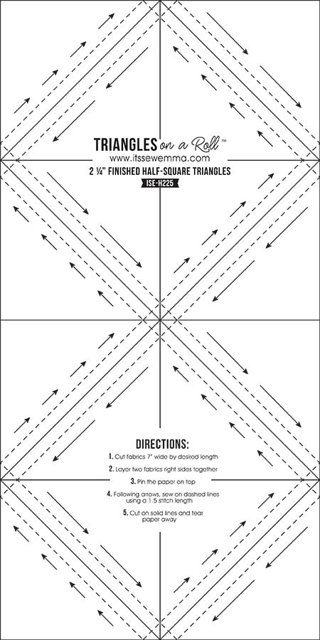 2.25" Half Square Triangle Paper Triangles on a Roll #H225