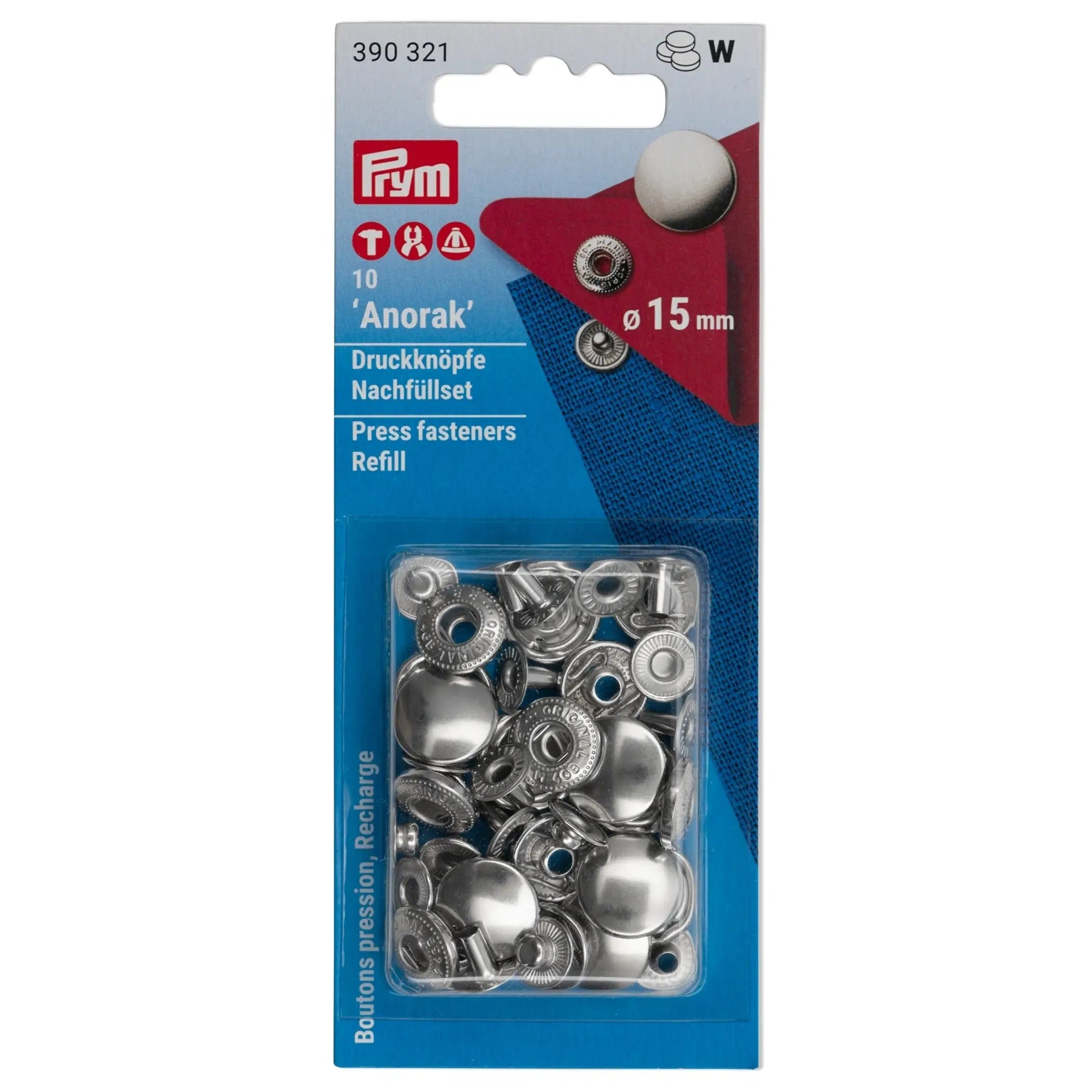 ANORAK 15 mm Refill Silver 10pc