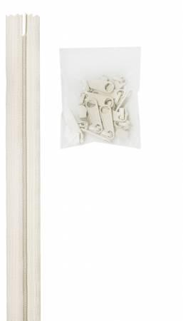 4 Yards - Zipper by the Yard - White