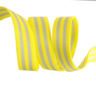Tula Pink Webbing - Grey/Neon Yellow - 1 inch by the Yard