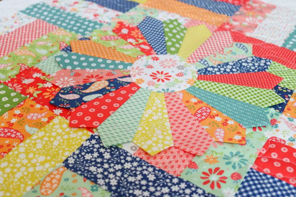 Dresden Plate Using Raspberry Summer from Sherri & Chelsi for Moda