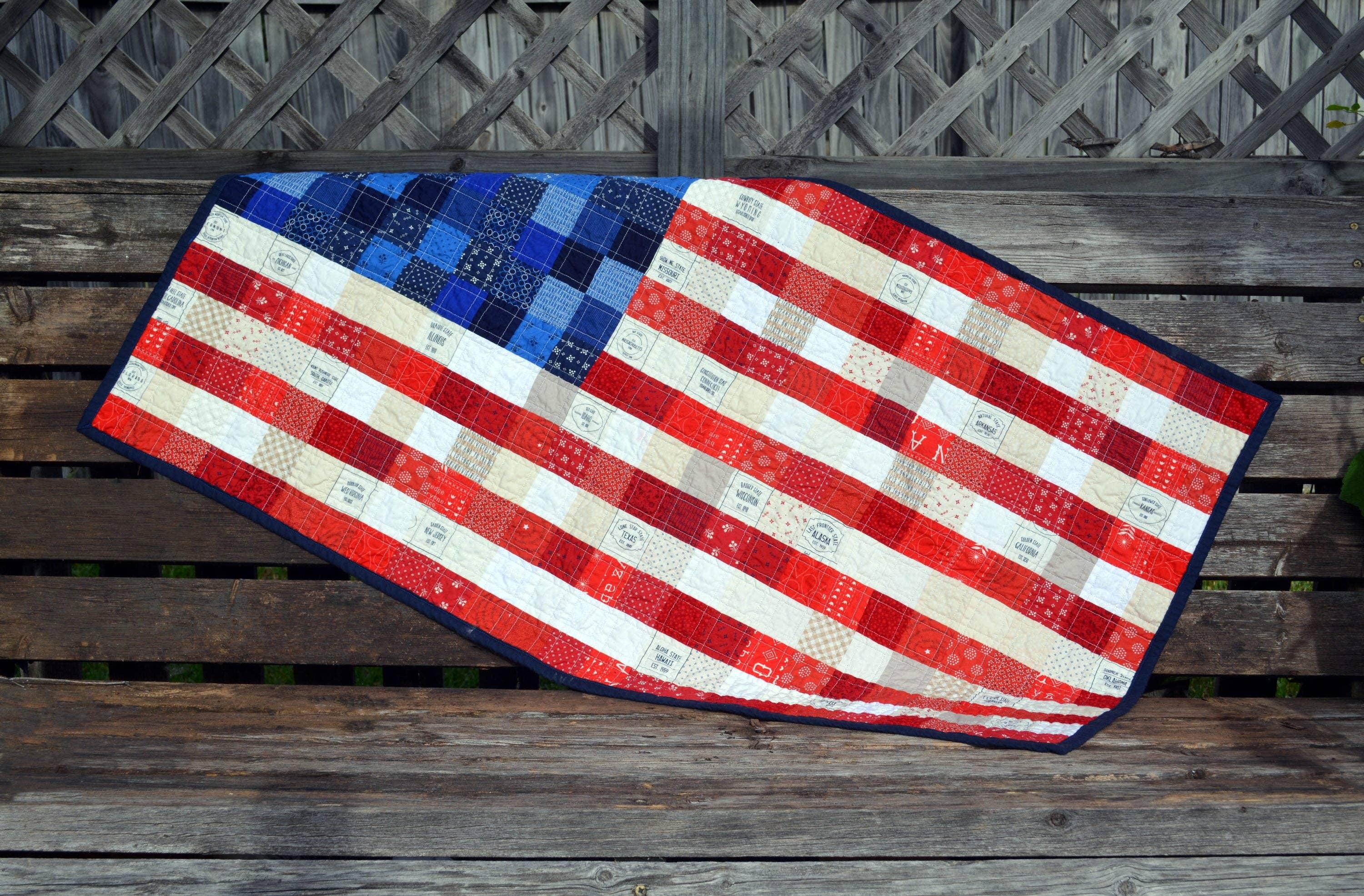 Scrappy American Flag Pattern - PRINTED