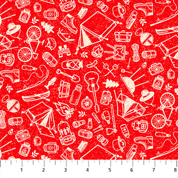 Camping Therapy - 10630-24 - Camping Sketches Red