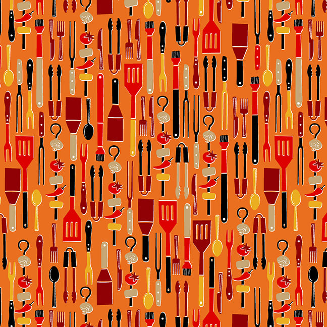 1207-33 Orange - Grilling Utensils || Grill & Chill