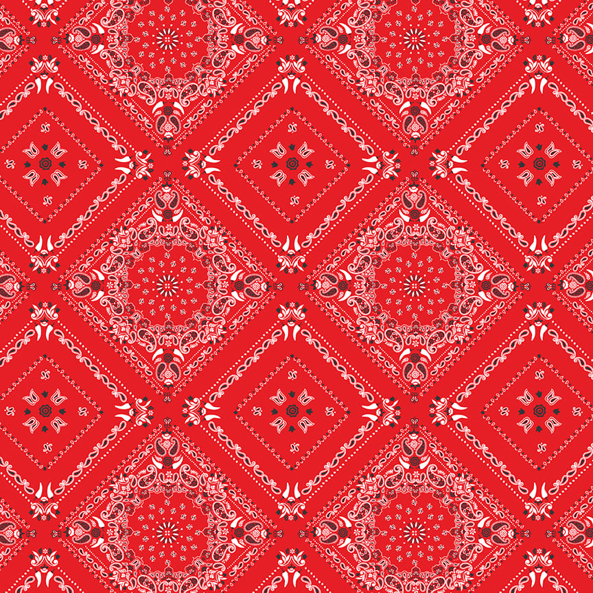 1211-88 Red - Bandana || Grill & Chill