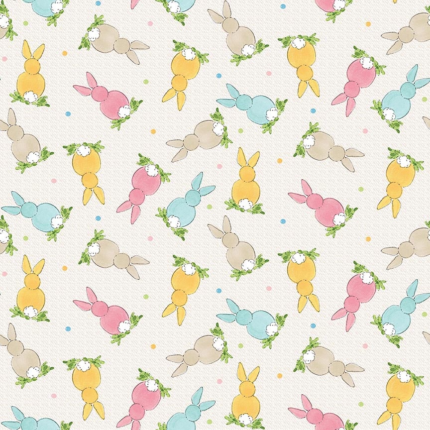 1561-44 Cream || Peek A Boo Bunnies