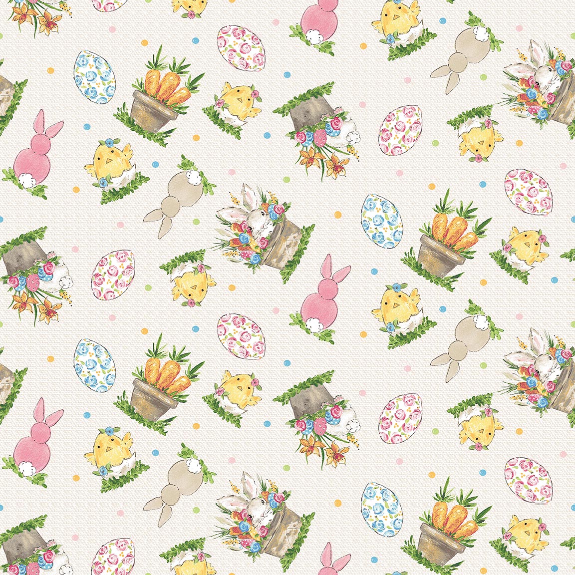1563-44 Cream || Peek A Boo Bunnies