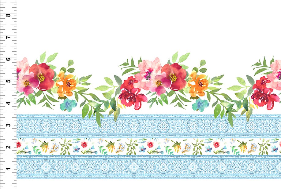 18GSH-1 Floral Border Stripe