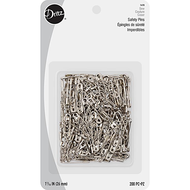 Dritz Size 1 Safety Pins 200ct Nickel Plated 1470 – Quilting & Basting Essentials