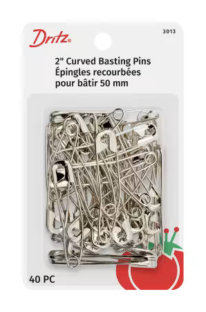 Dritz Size 3 Curved Basting Pins 40ct Nickel Plated – Quilting & Basting Essentials