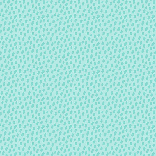 A light blue background with a scattered pattern of small, irregular dots in varying shades of blue.