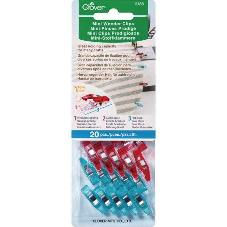 3188-Mini Wonder Clips Red & Blue  20 count