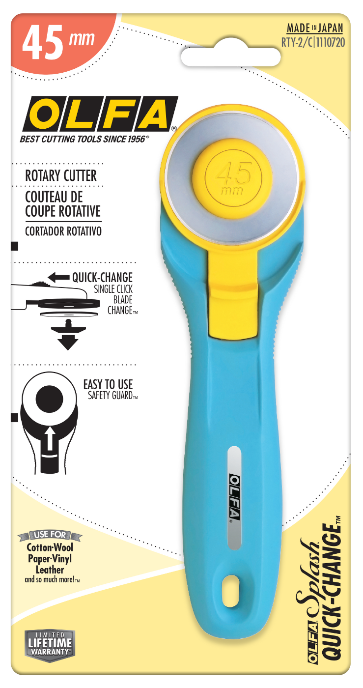 OLFA 45mm Rotary Cutter Aqua RTY-2/C Quick Change