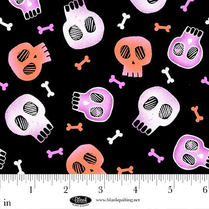 4132-99 Black || Ghostly Greetings || Skulls-Black