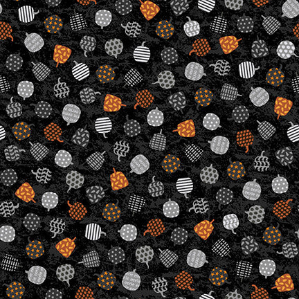 6397-93 Black/Multi - Tossed Mini Pumpkins || Midnight Magic