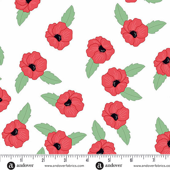 A-10001-L || Oh Say Can You Sew || Poppy Fields White
