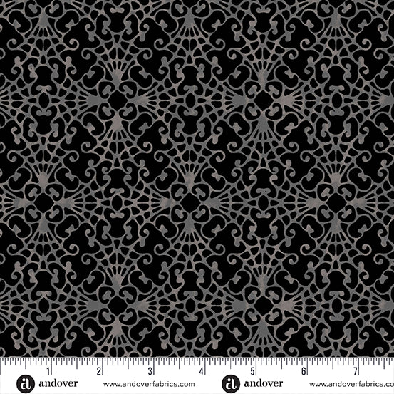 A-1079-C Nevermore by Andover Fabrics Gray Lace