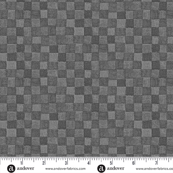 A-1082-C Nevermore by Andover Fabrics Gray Checkerboard
