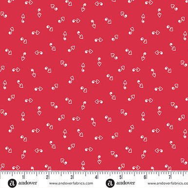 A-1244-R Heart and Soul by Andover Fabrics Hook Heart Red