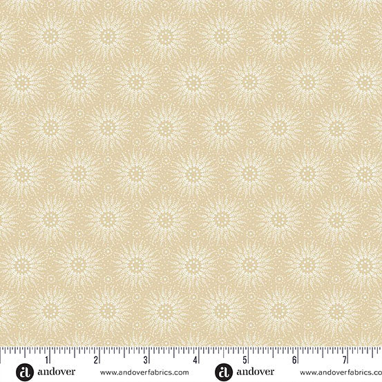 A-1262-L Latte by Andover Fabrics Cream Sun Burst
