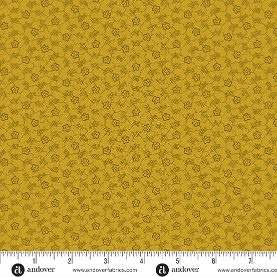 A-1265-Y Little Gems by Andover Fabrics Floral Dot Grellow