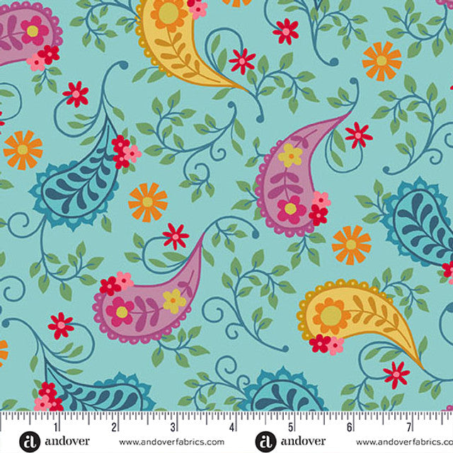 A-1652-LB || Whimsy || Grand Paisley Turquoise