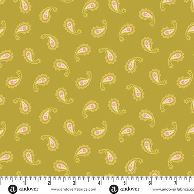 A-1656-Y || Whimsy || Petite Paisley Chartreuse