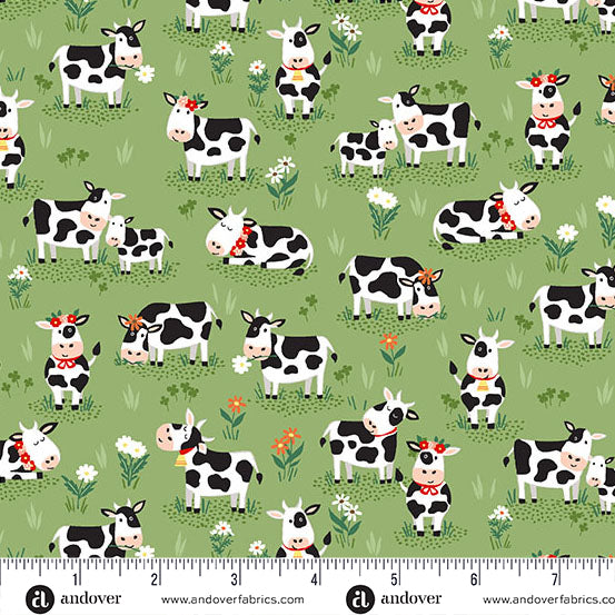 Fun on the Farm MU-065-G Makower Fabrics