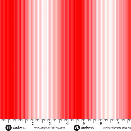 MU-2088-R High Tide by Makower UK Pin Stripe Red