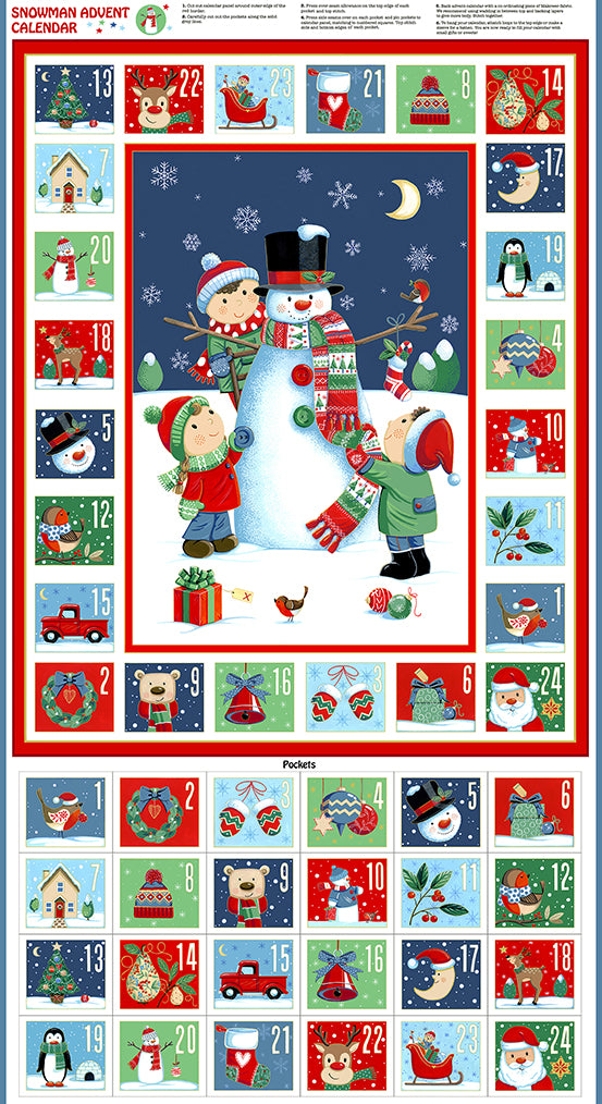 TP-2589-1 Santas Christmas by Makower UK Snowman Advent Calendar Multi