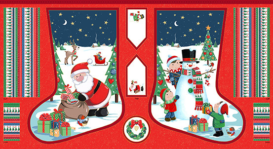 TP-2590-1 Santas Christmas by Makower UK Santas Christmas Stocking Multi