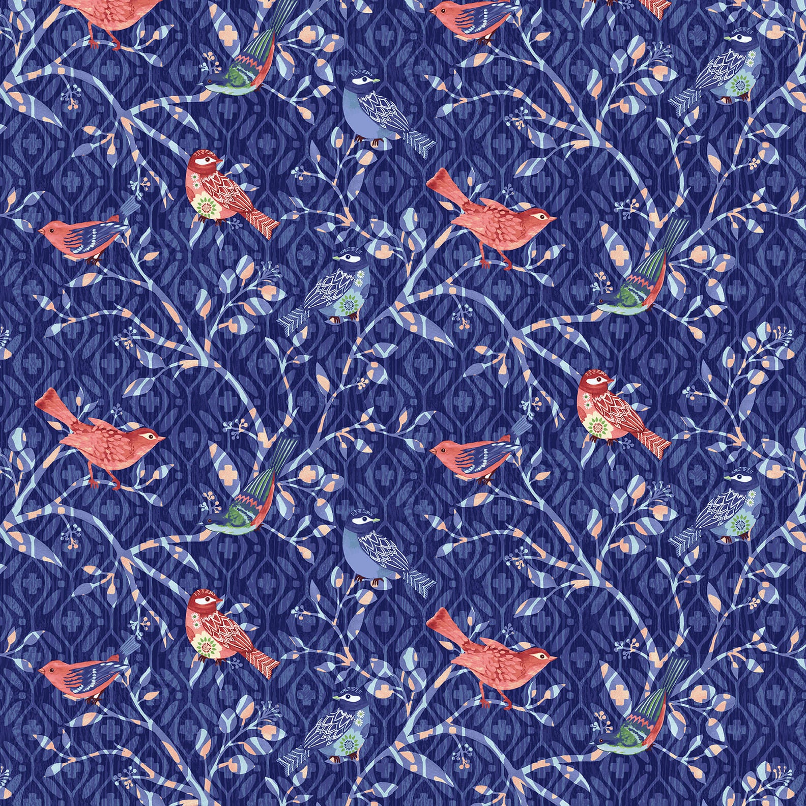 7577-77 Indigo || Bella Blue Birds