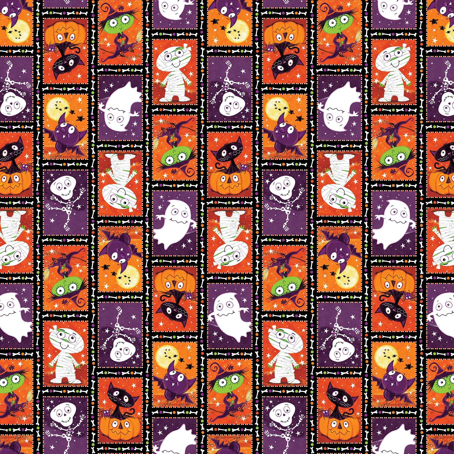 7791G-59 Multi - Patchwork || Graveyard Ghouls-Glow