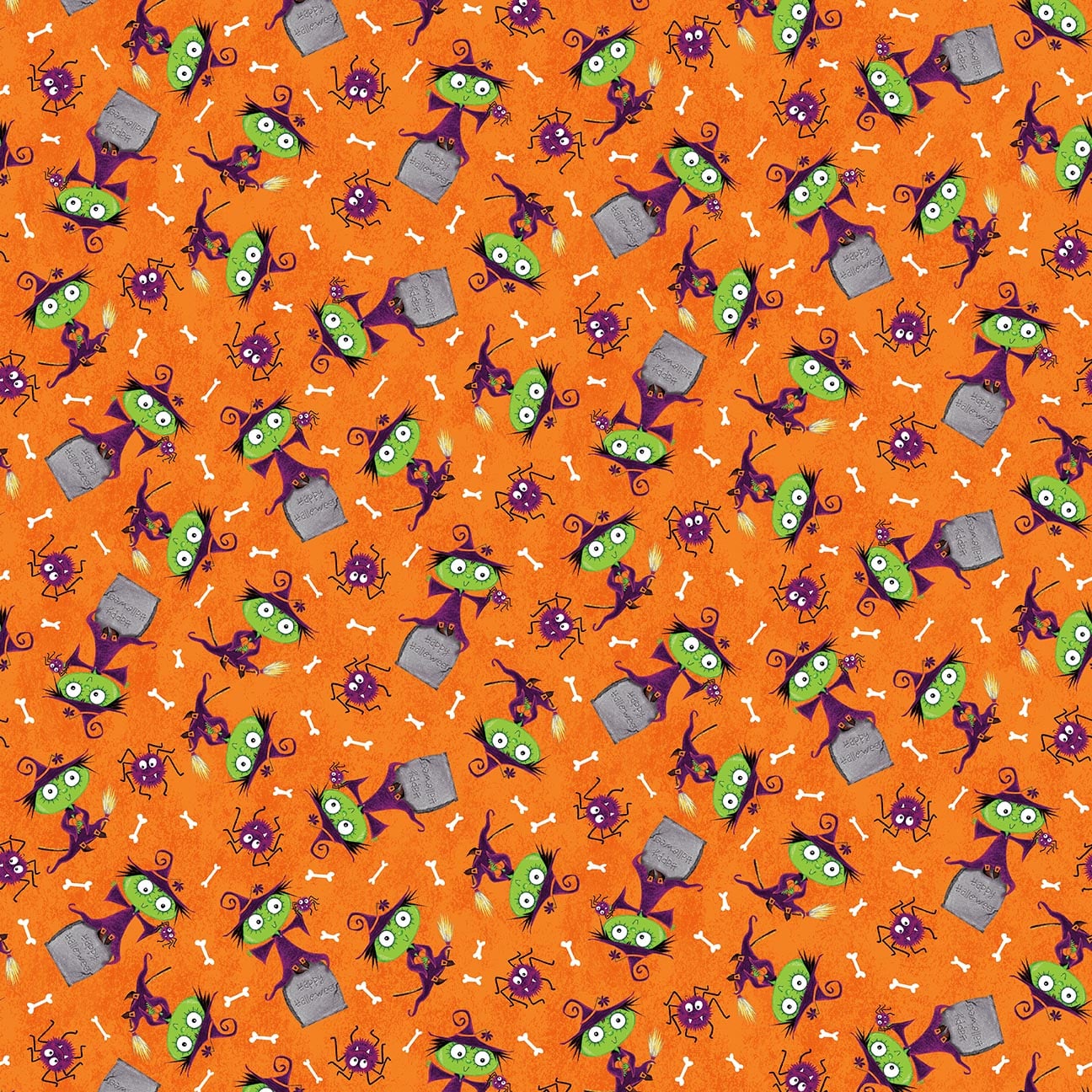 7796G-33 Orange - Tossed Witches || Graveyard Ghouls-Glow