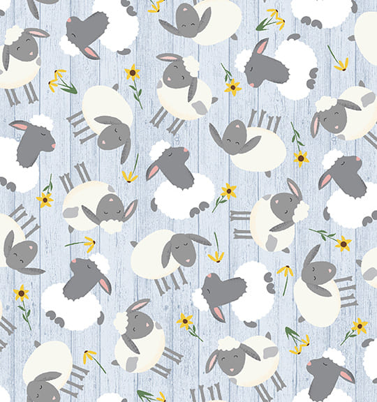 7980-11 Blue - Tossed Sheep || Farm-tastic Friends