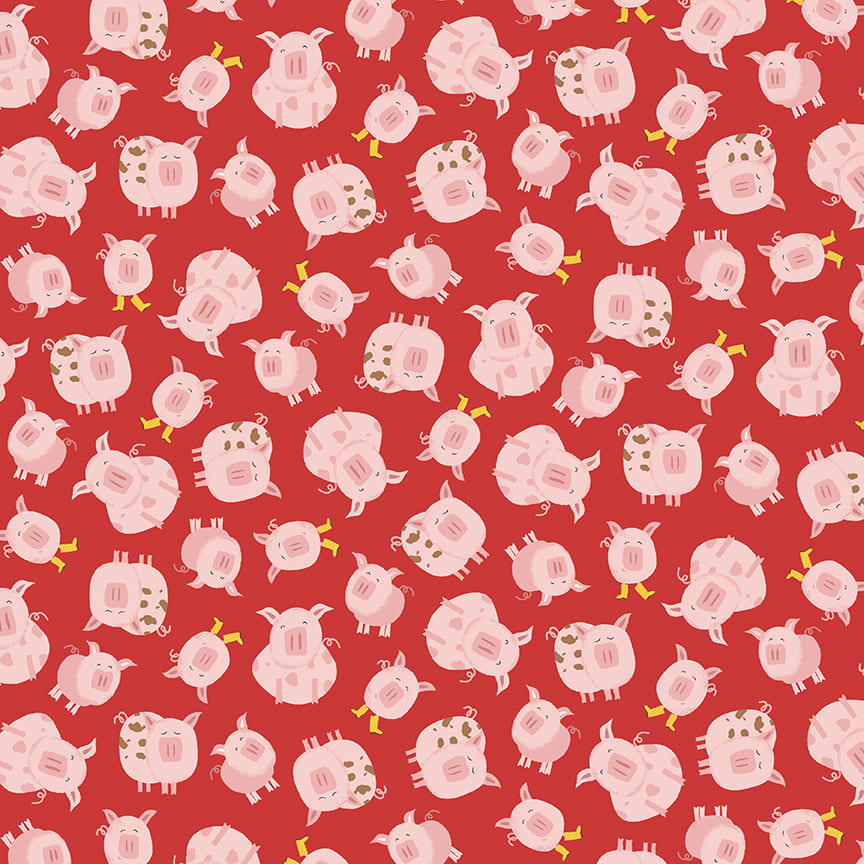 7982-88 Red - Tossed Pigs || Farm-tastic Friends