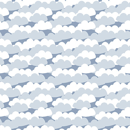 7985-11 Blue - Allover Clouds || Farm-tastic Friends