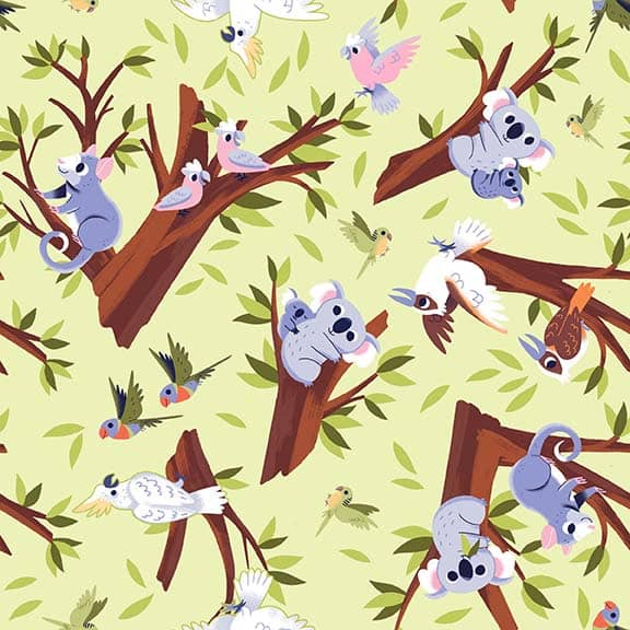 8092-60 Lt. Green - Canopy Critters || Aussie Oz-Born