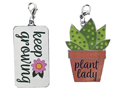 CL185 Pouch Club Enamel Zipper Pull Charms - Plants