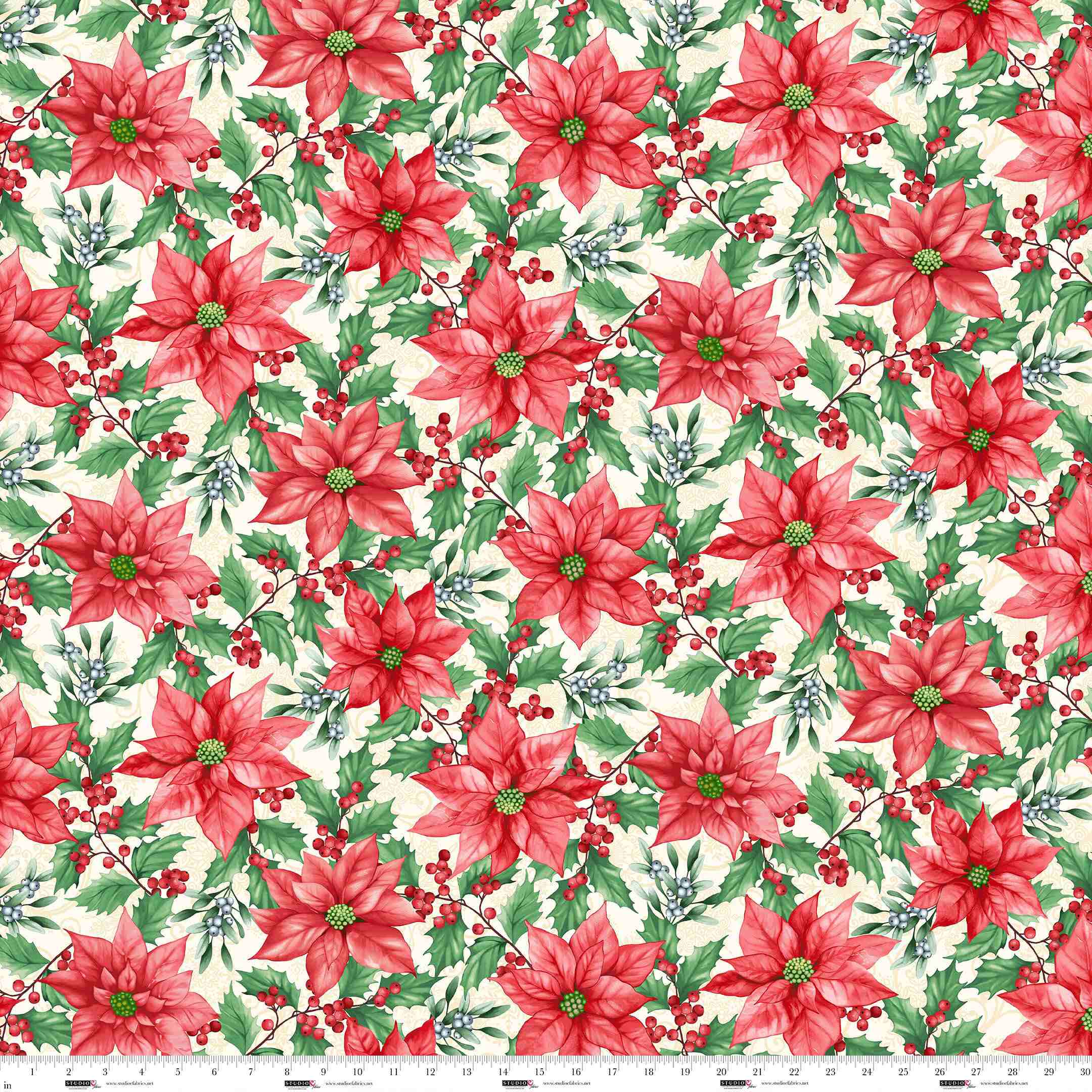 8382-44 Cream Multi || Blooms of the Holiday