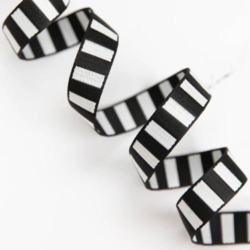 1" Bold Stripe Web Black/White SSCWEB 12 - By the Yard