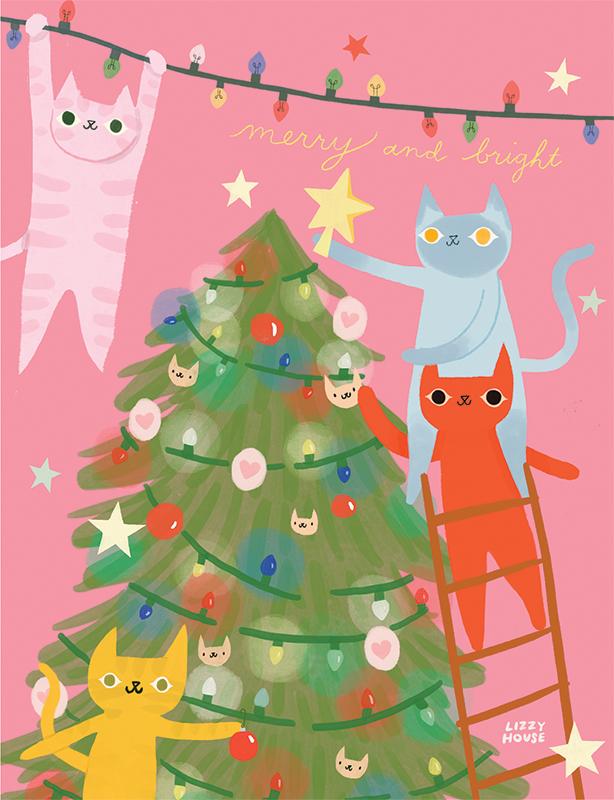 Lizzy House Holiday Card - LHHOLASST Merry and Bright