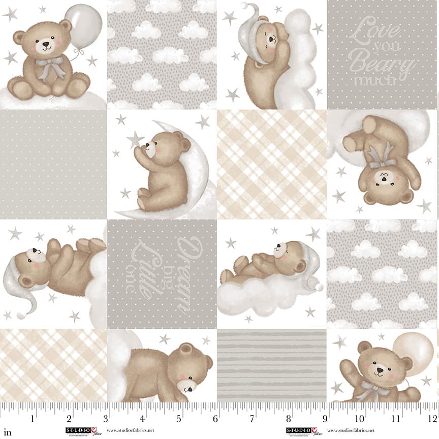 8518-94 Gray/Multi || Sleepy Teddy