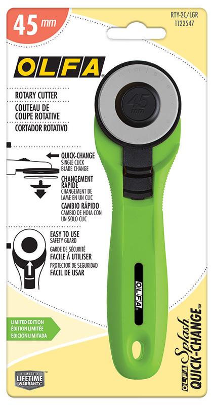 OLFA 45mm Rotary Cutter Lime Green RTY-2/C Quick Change