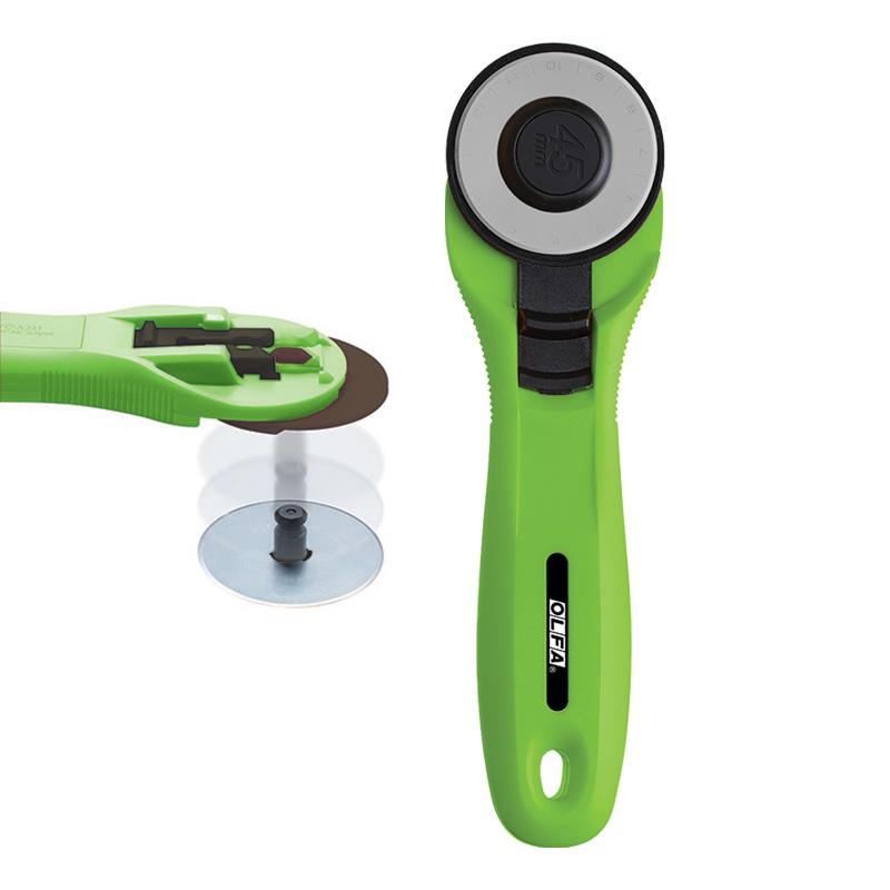 OLFA 45mm Rotary Cutter Lime Green RTY-2/C Quick Change